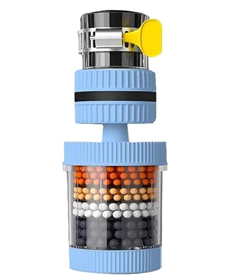 Zibby 6-layer faucet water filter, clean product shot